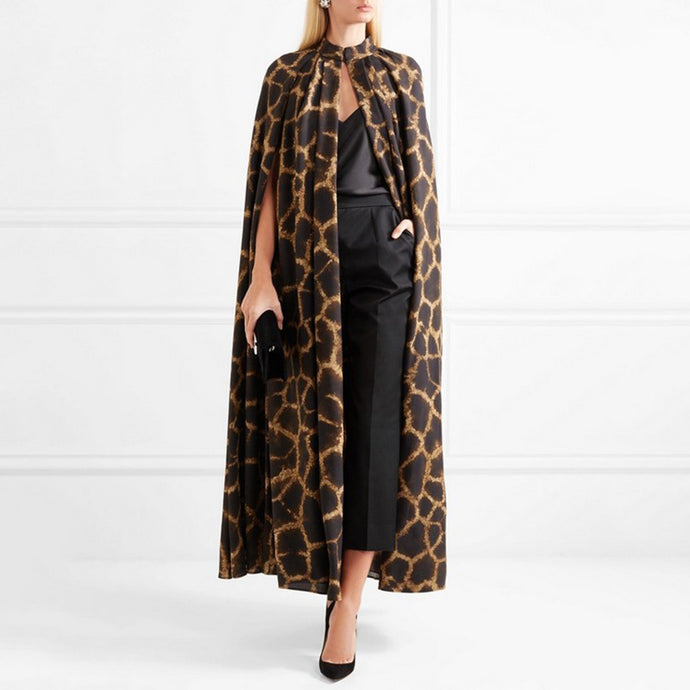 Aria Leopard Print Maxi Cloak